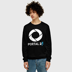 Свитшот мужской Portal2 logo game, цвет: 3D-черный — фото 2