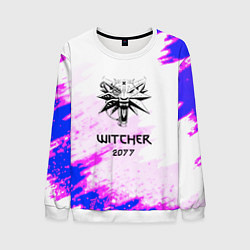 Свитшот мужской The Witcher colors neon, цвет: 3D-белый