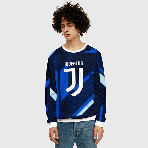 Мужской свитшот Juventus sport geometry steel / 3D-Белый – фото 3