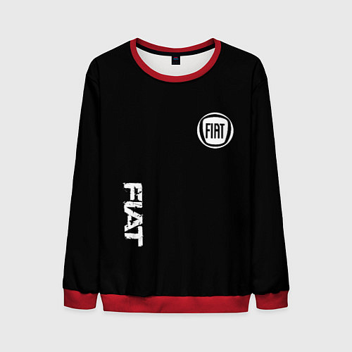 Мужской свитшот FIAT logo white auto / 3D-Красный – фото 1