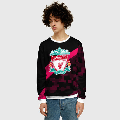 Мужской свитшот Liverpool sport fc club / 3D-Белый – фото 3