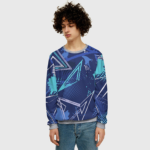 Мужской свитшот Яркий абстрактный узор для спорта / 3D-Меланж – фото 3