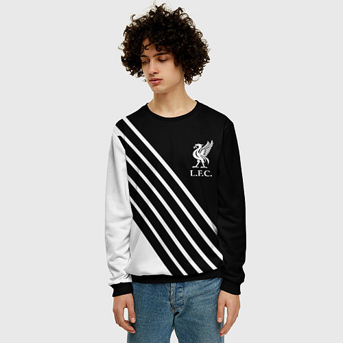 Мужской свитшот Liverpool sport fc geometry / 3D-Черный – фото 3