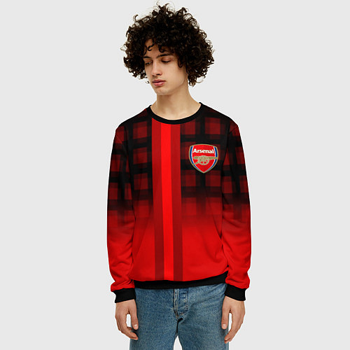 Мужской свитшот Arsenal fc sport geometry steel / 3D-Черный – фото 3