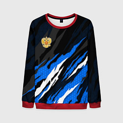 Свитшот мужской Герб России - blue sport, цвет: 3D-красный