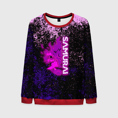 Мужской свитшот Samurai neon logo краски / 3D-Красный – фото 1