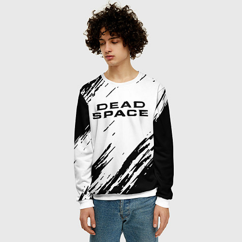 Мужской свитшот Dead space чёрные краски / 3D-Белый – фото 3