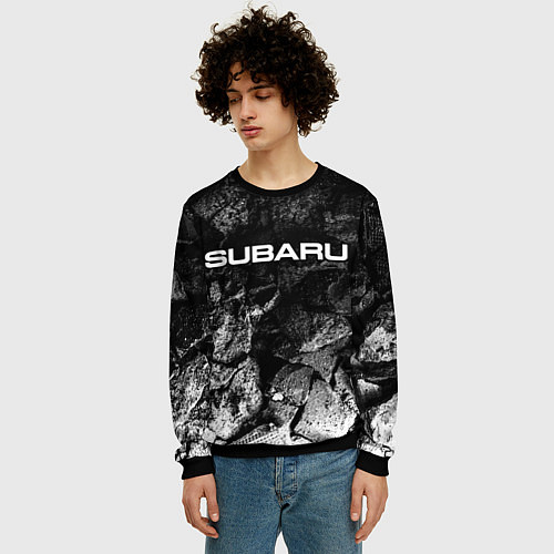 Мужской свитшот Subaru black graphite / 3D-Черный – фото 3
