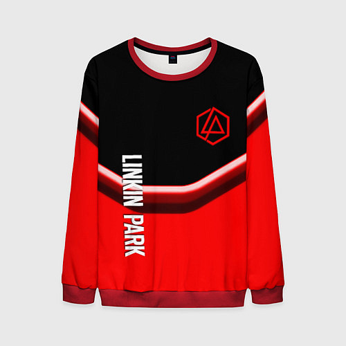 Мужской свитшот Linkin park geometry line steel / 3D-Красный – фото 1