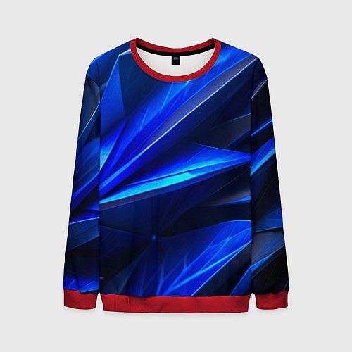 Мужской свитшот Синяя геометрическая абстракция / 3D-Красный – фото 1
