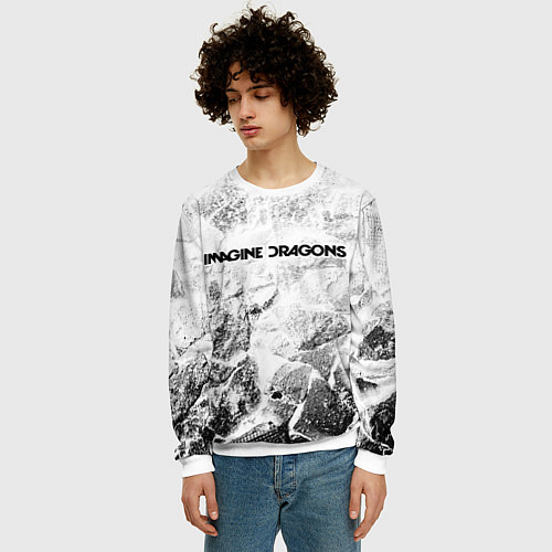 Мужской свитшот Imagine Dragons white graphite / 3D-Белый – фото 3