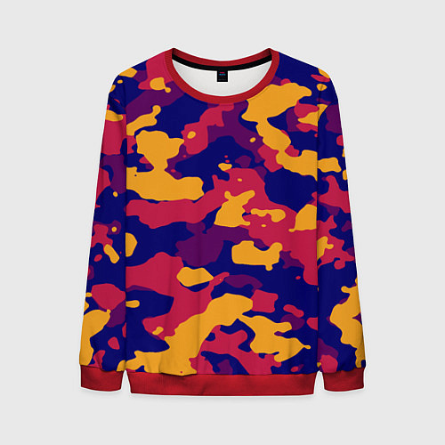 Мужской свитшот Камуфляж армейский / 3D-Красный – фото 1
