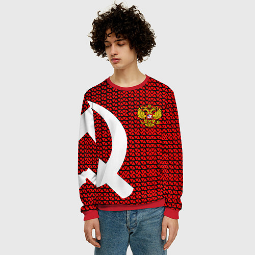 Мужской свитшот РФ стиль СССР / 3D-Красный – фото 3