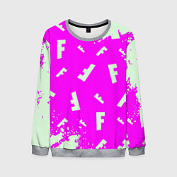 Свитшот мужской Fortnite pattern pink, цвет: 3D-меланж