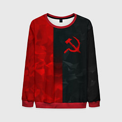 Свитшот мужской СССР геометрия спорт символика, цвет: 3D-красный