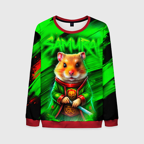 Мужской свитшот Хомячок самурай / 3D-Красный – фото 1