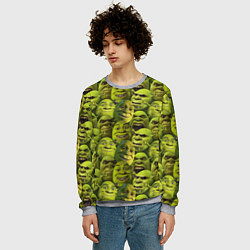 Свитшот мужской Шрек - паттерн, цвет: 3D-меланж — фото 2
