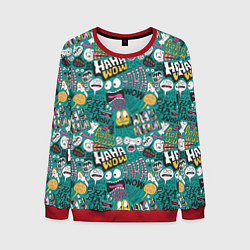 Мужской свитшот Ха-ха ничего себе - паттерн с рожицами