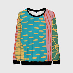 Свитшот мужской Абстрактный пейзаж, цвет: 3D-черный