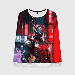 Свитшот мужской Бронированный красный киборг, цвет: 3D-белый