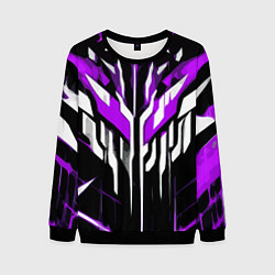 Мужской свитшот Purple and white abstraction on a black background