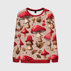 Мужской свитшот Грибные шляпки мухоморов