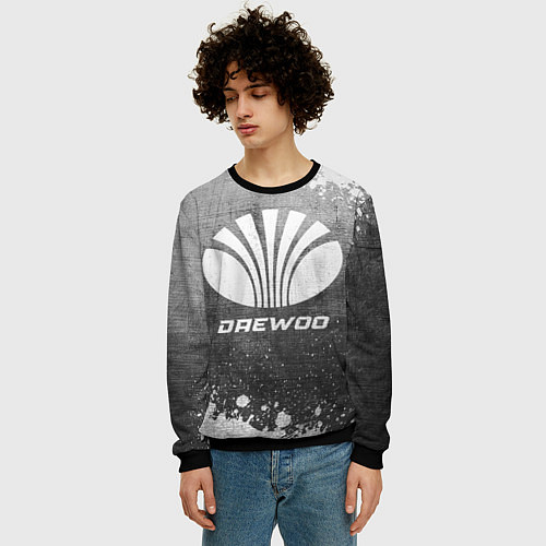 Мужской свитшот Daewoo - grey gradient / 3D-Черный – фото 3