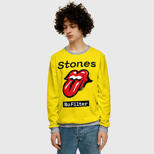 Мужской свитшот Stones no filter / 3D-Меланж – фото 3