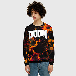 Свитшот мужской Doom red lava, цвет: 3D-черный — фото 2