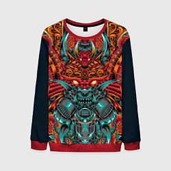 Свитшот мужской Киборг самурай, цвет: 3D-красный