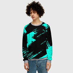 Свитшот мужской Неоновые краски текстура, цвет: 3D-меланж — фото 2