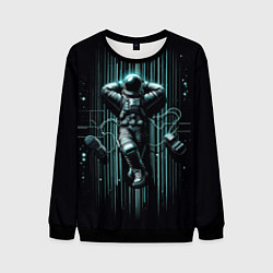 Свитшот мужской Отдыхающий космонавт, цвет: 3D-черный