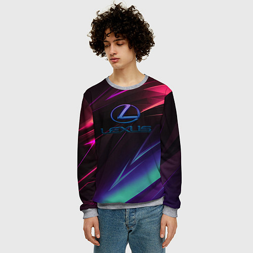 Мужской свитшот Lexus stripes / 3D-Меланж – фото 3