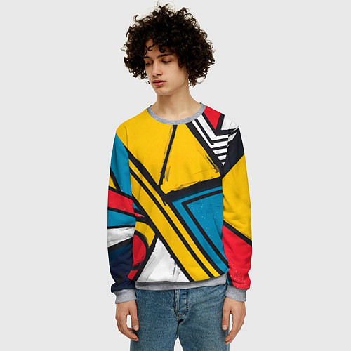 Мужской свитшот Загаражное граффити / 3D-Меланж – фото 3