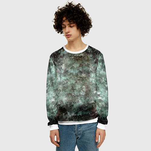 Мужской свитшот Лесной принт / 3D-Белый – фото 3