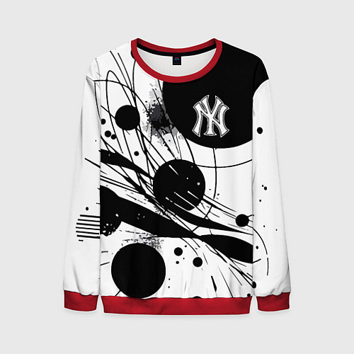 Мужской свитшот New York Yankees baseball team - abstraction / 3D-Красный – фото 1