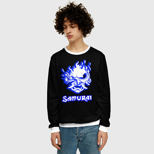 Мужской свитшот Samurai logo ghost / 3D-Белый – фото 3