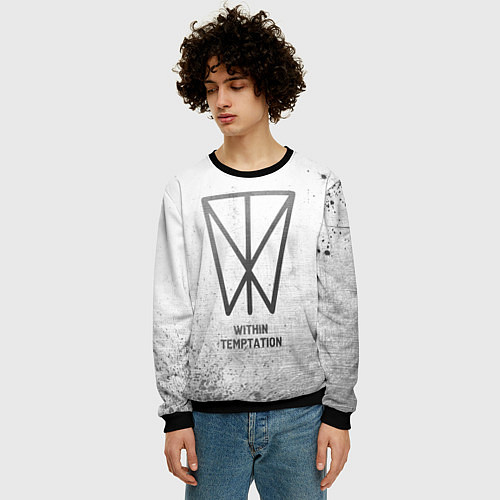Мужской свитшот Within Temptation - white gradient / 3D-Черный – фото 3