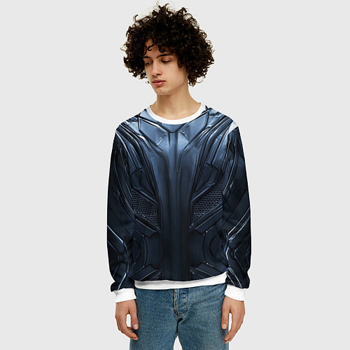 Мужской свитшот Металлический карбон / 3D-Белый – фото 3