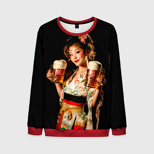Мужской свитшот Японское пиво / 3D-Красный – фото 1