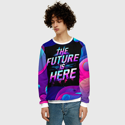 Мужской свитшот Будущее уже здесь / 3D-Белый – фото 3