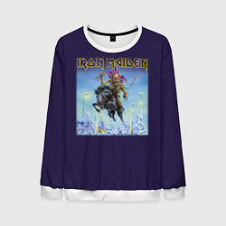 Свитшот мужской Iron Maiden rock band colored, цвет: 3D-белый