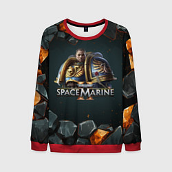 Свитшот мужской Captain Titus Warhammer 40000 space marine 2, цвет: 3D-красный