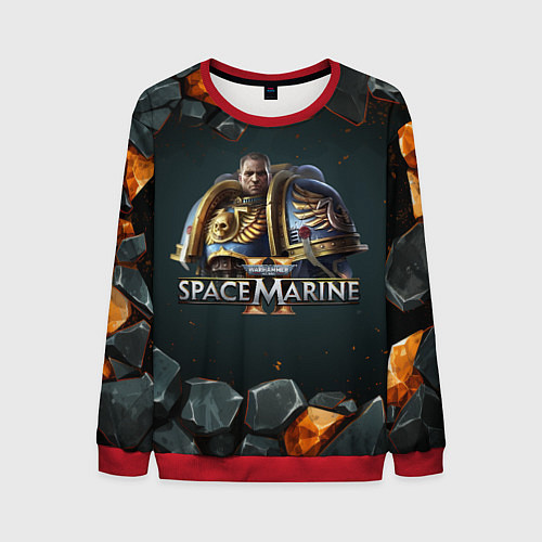 Мужской свитшот Captain Titus Warhammer 40000 space marine 2 / 3D-Красный – фото 1