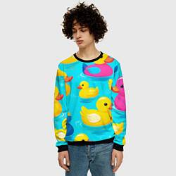 Свитшот мужской Плавающие уточки, цвет: 3D-черный — фото 2