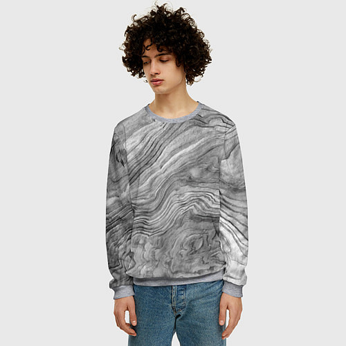 Мужской свитшот Текстура дерева - абстракция / 3D-Меланж – фото 3