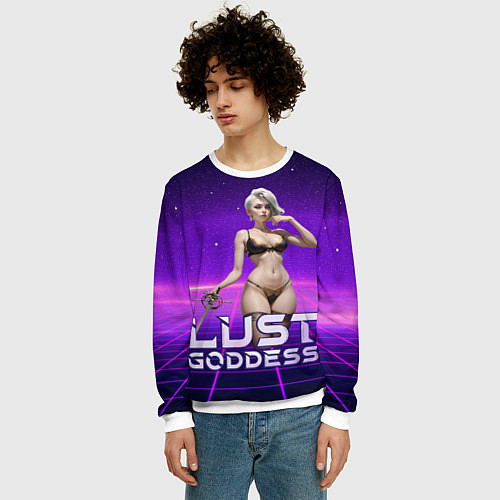 Мужской свитшот Lust Goddess sexy Lorraine / 3D-Белый – фото 3