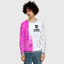 Свитшот мужской Game over pink abstraction, цвет: 3D-меланж — фото 2