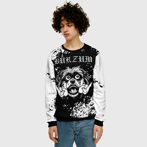 Мужской свитшот Burzum рок пес / 3D-Черный – фото 3