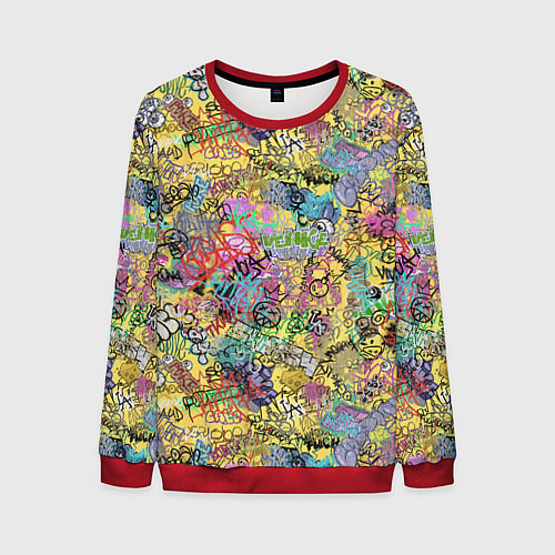 Мужской свитшот Граффити на стене / 3D-Красный – фото 1